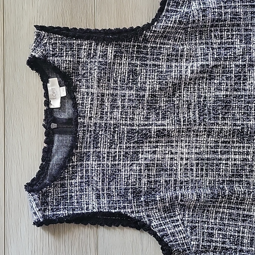 LOFT navy blue tweed dress